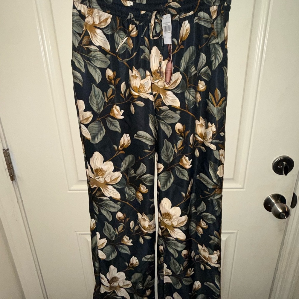 Floral Wide Leg Women's Pants